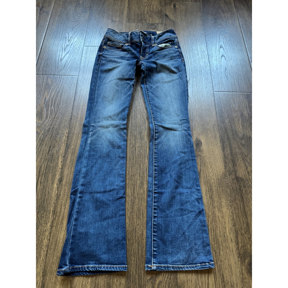 American Eagle Super Stretch Artist Flare Jeans Medium Wash Blue Size 0 Regular